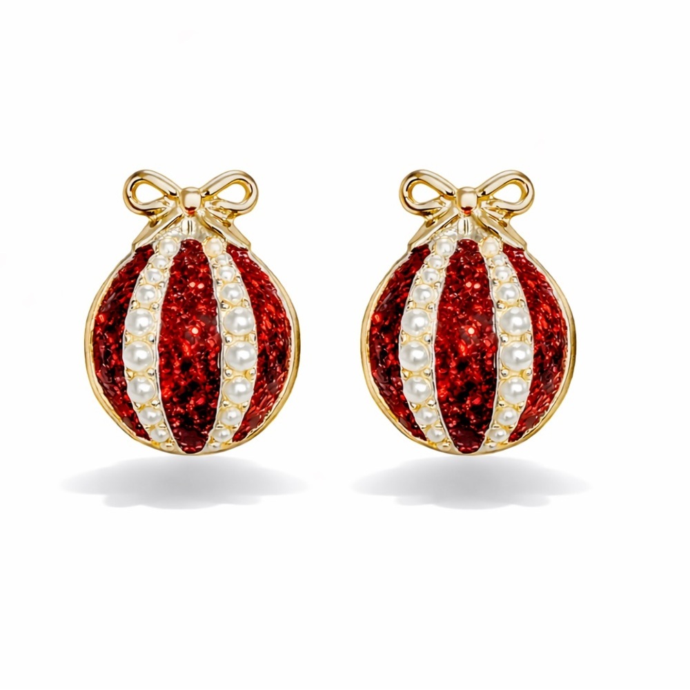 Festive Red and Gold Earrings